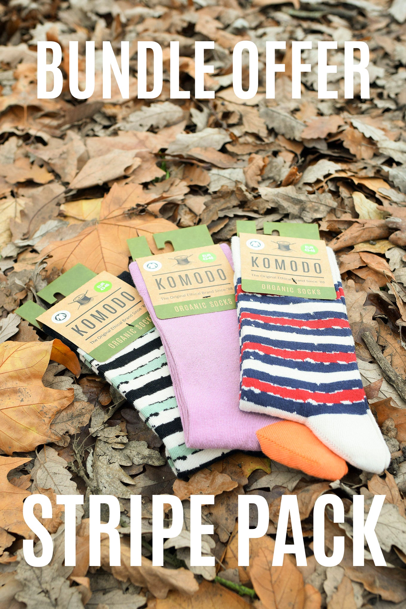STRIPE Mens Triple Pack - GOTS Organic Cotton Socks
