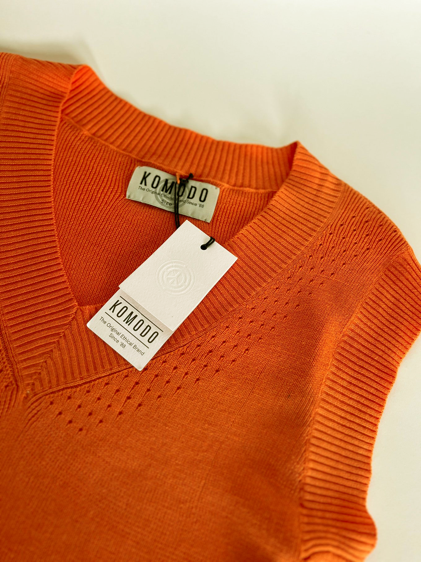 SANDER - Cotton Tencel Vest - Orange