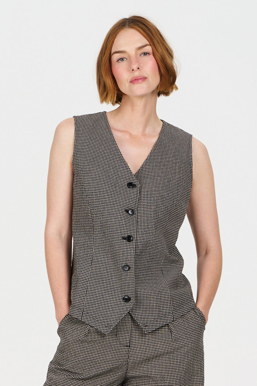 TESSA Organic Cotton Vest - check