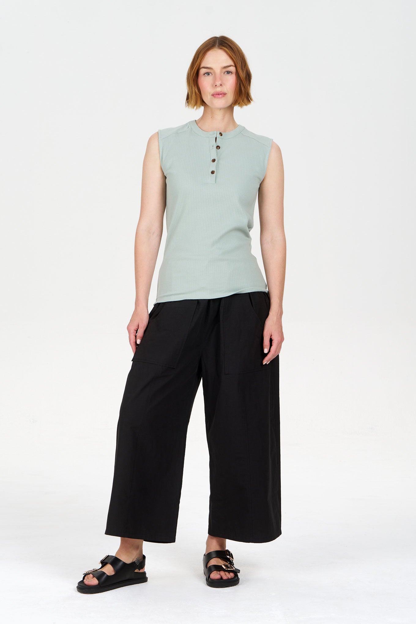 TINA Organic Cotton Rib Tank - Green