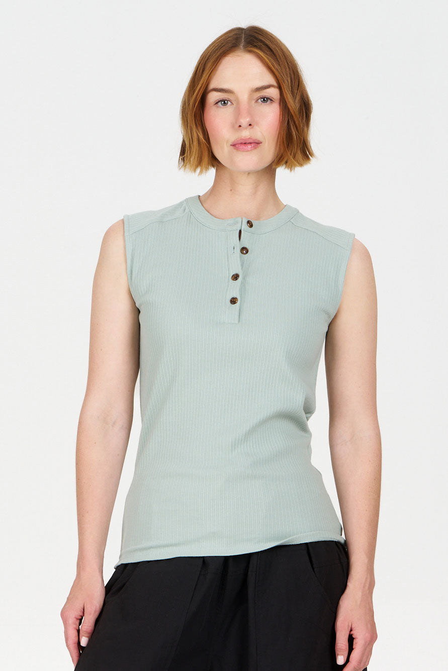 TINA Organic Cotton Rib Tank - Green