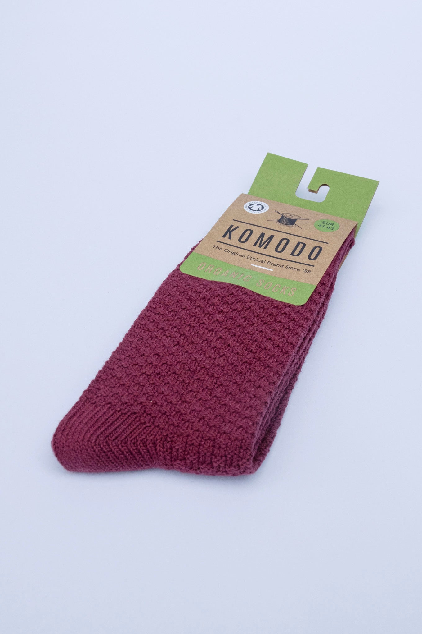 WAFFLE - GOTS Organic Cotton Socks Burgundy