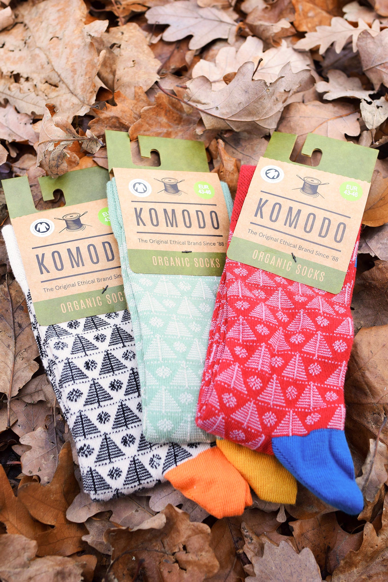 XMAS TREES Mens Triple Pack - GOTS Organic Cotton Socks