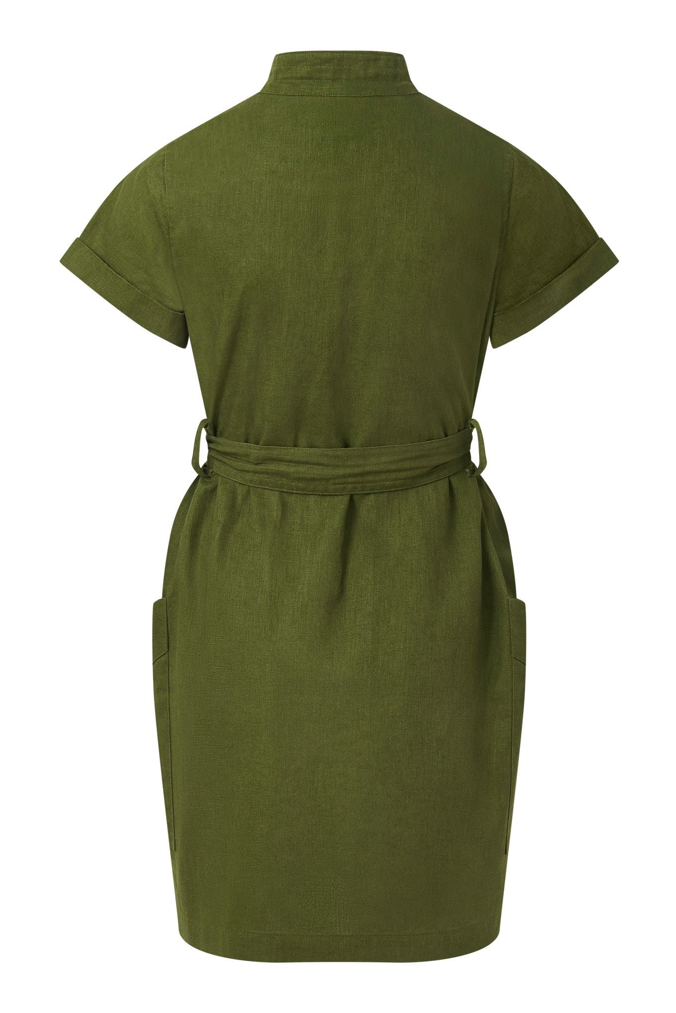 RAFIKI - Organci Linen Cotton Dress - Khaki