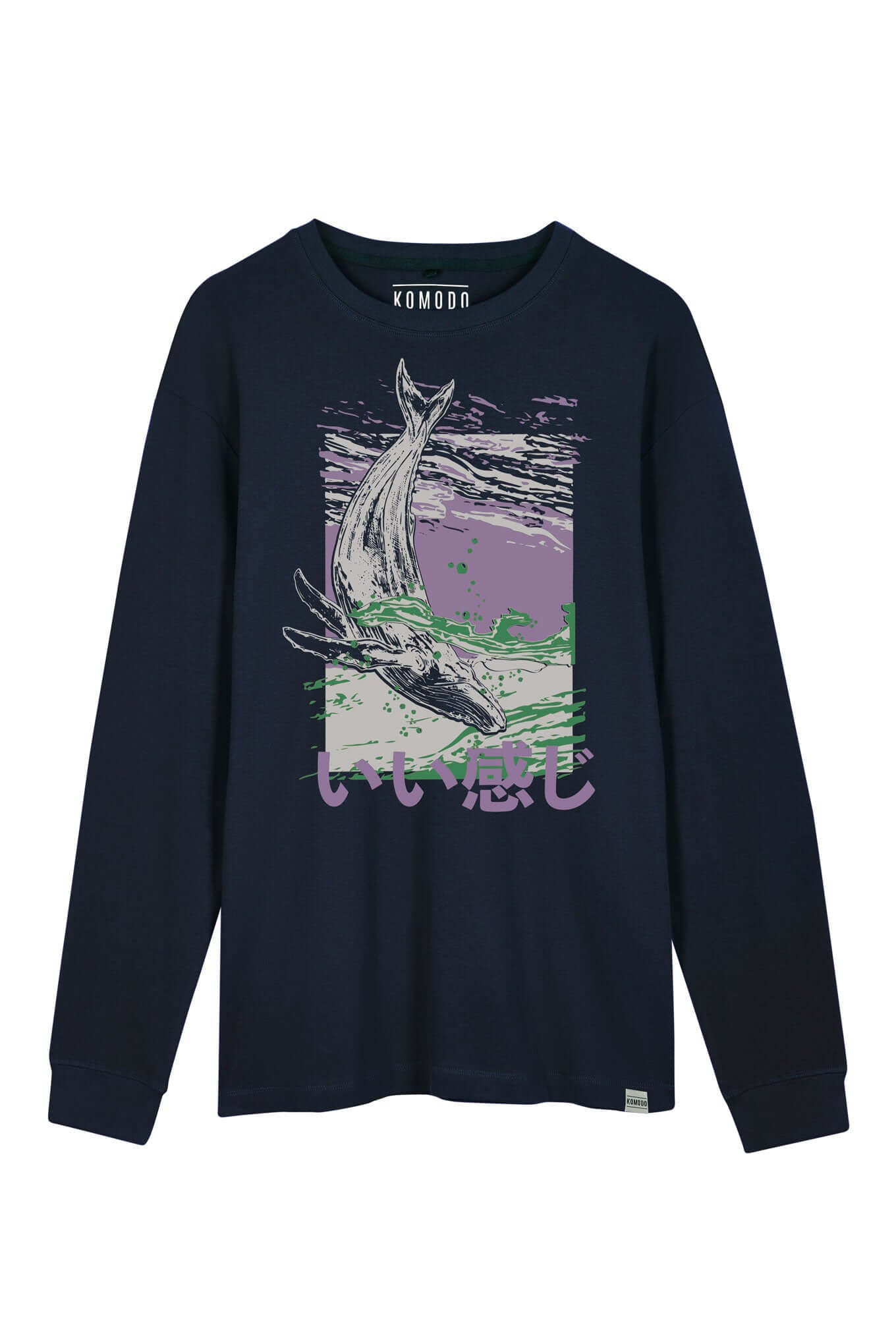 HAKON WHALE - Organic Cotton Tee Navy