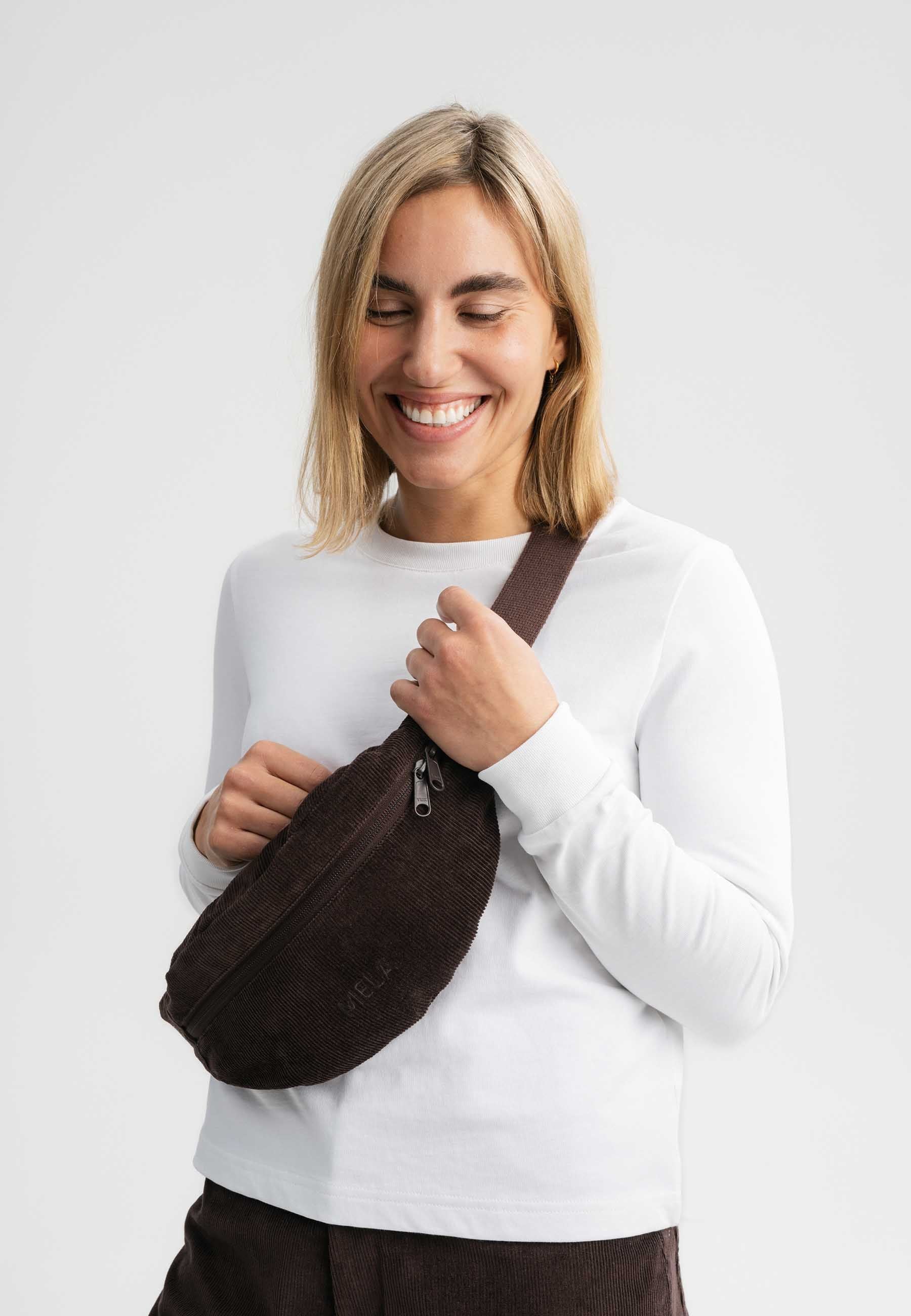 BHAVIN Corduroy Hip Bag by MELA - Walnut