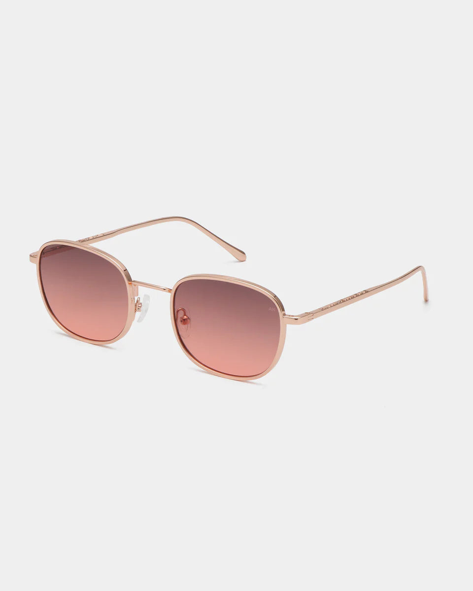 HELLO - Rosegold Sunglasses by A.Kjaerbede, stylish square lenses with a sleek metal frame.