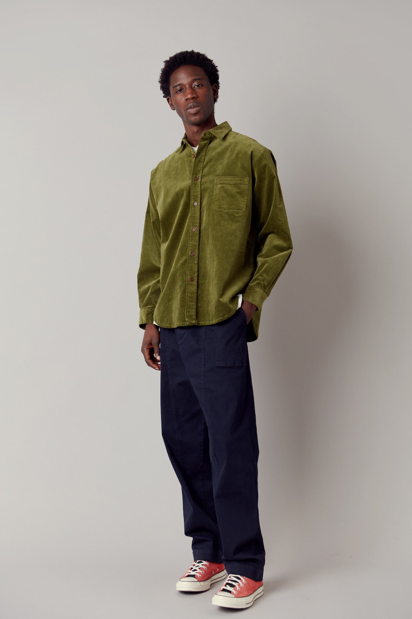 ABEL - Organic Cotton Cord Shirt Pine Green - Komodo Fashion