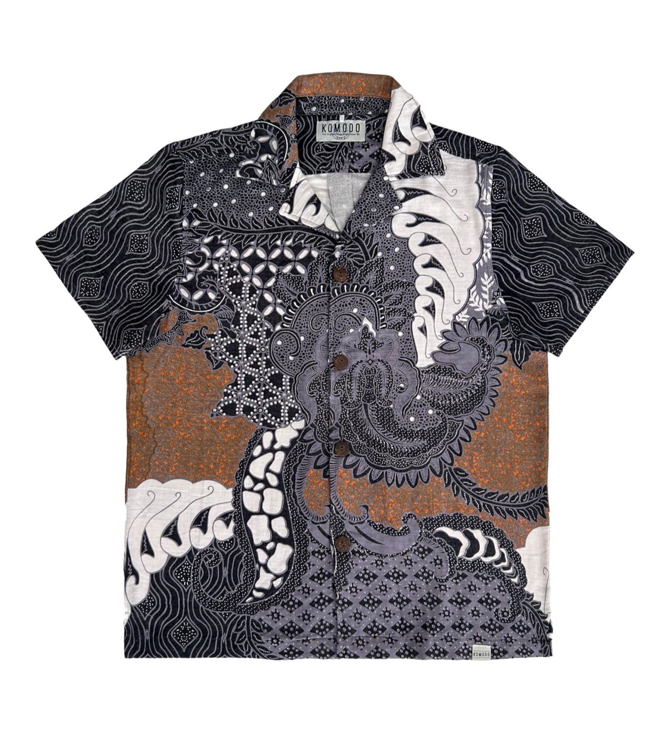 SPINDRIFT - Organic Cotton Shirt Steel Blue Bali Batik