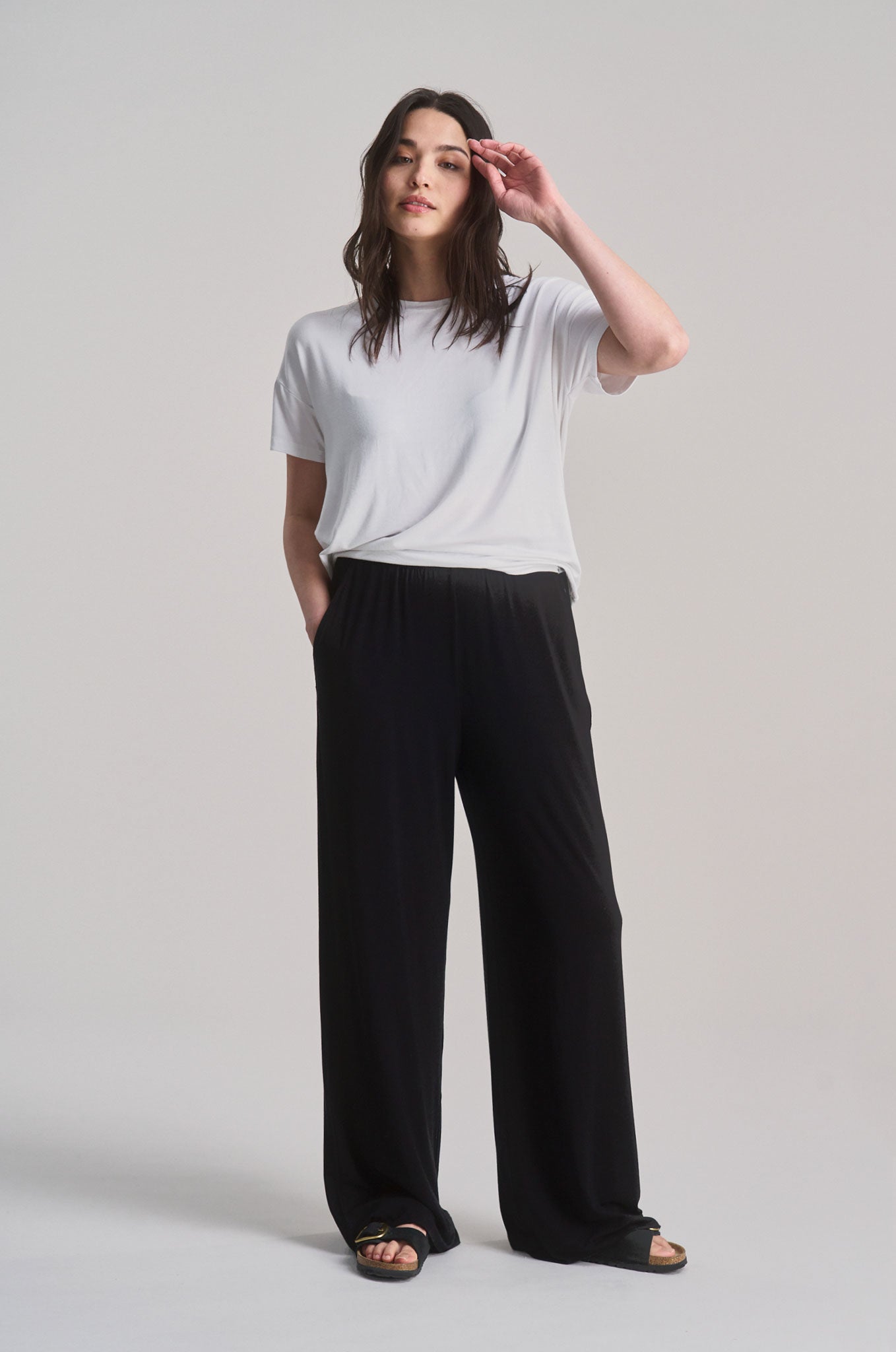 BINITA - Modal Jersey Trouser - Black