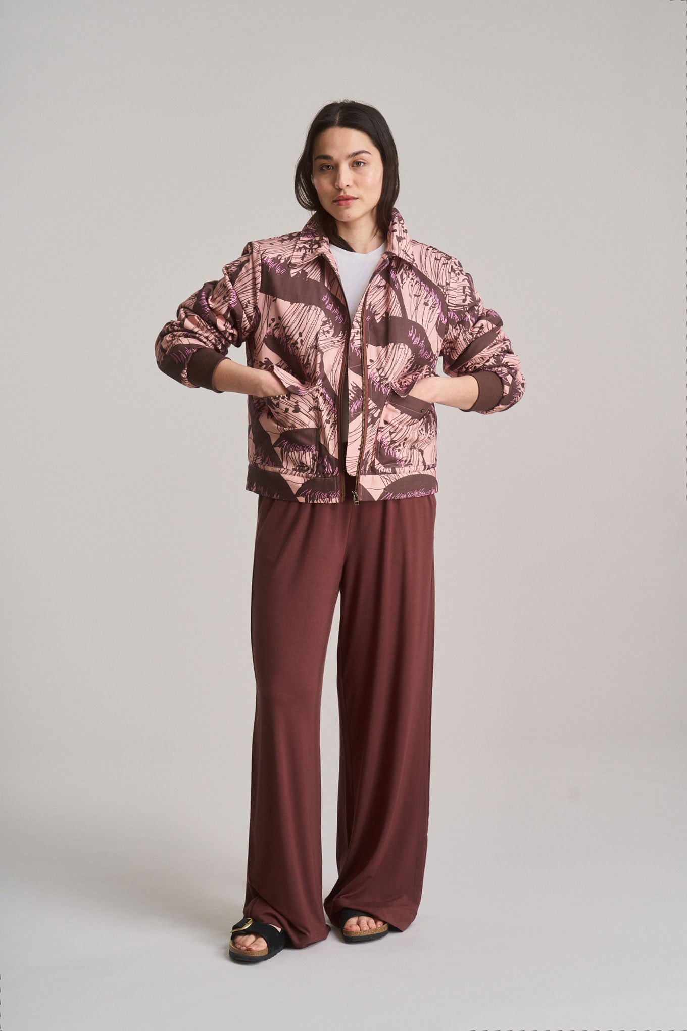 BINITA - Modal Jersey Trouser - Chocolate
