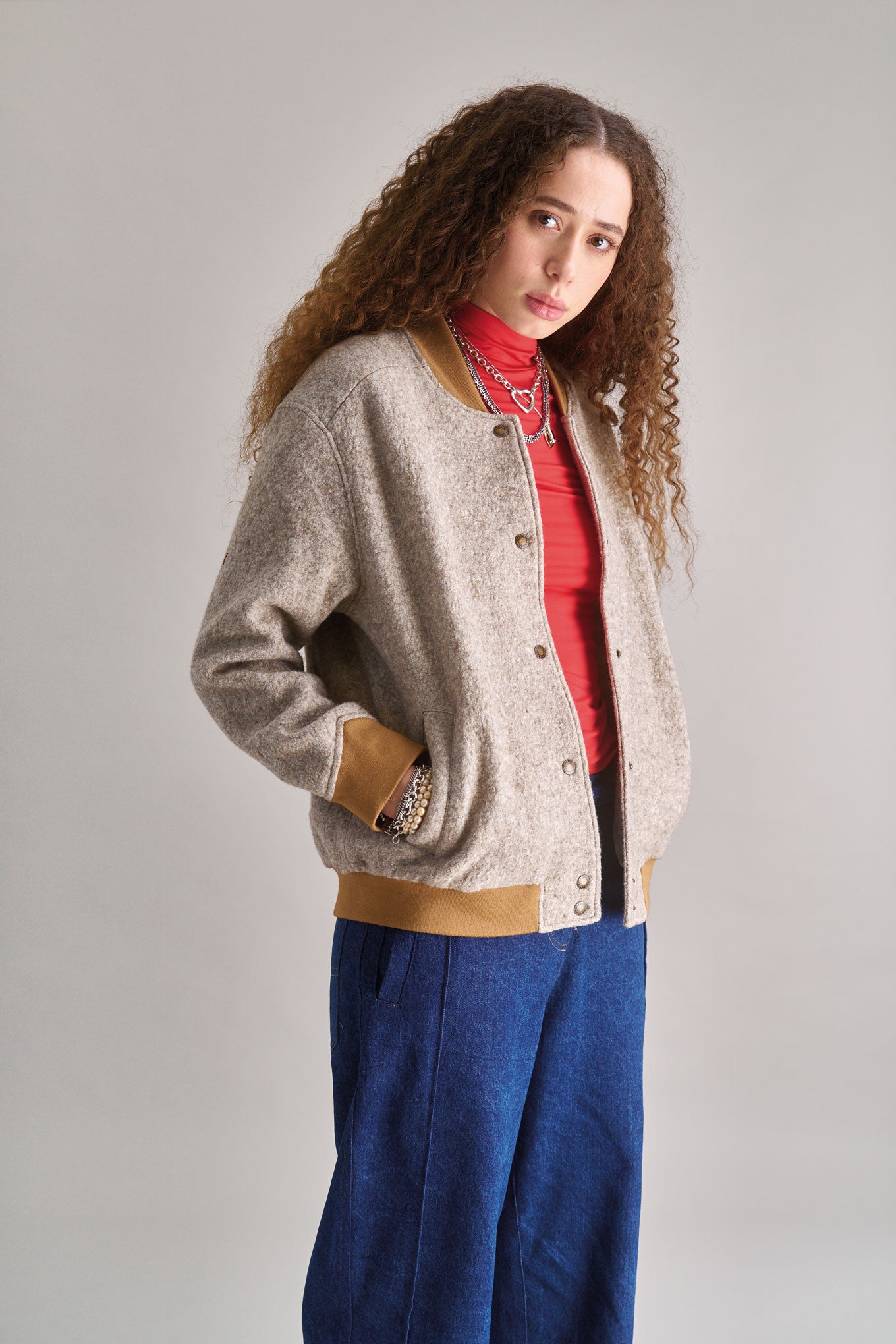 MAGGIE Recycled Wool Blend Jacket - Sand