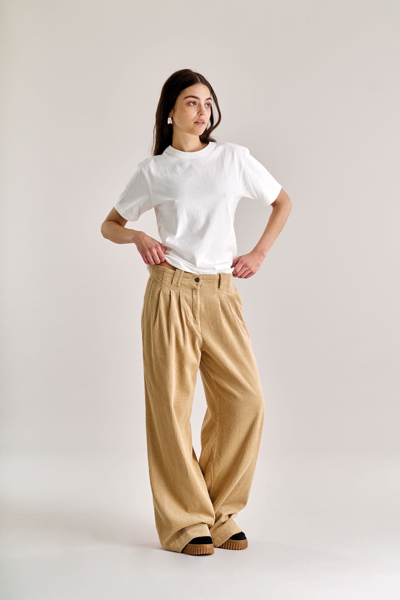 LOLA Organic Cotton Cord Trouser - Croissant