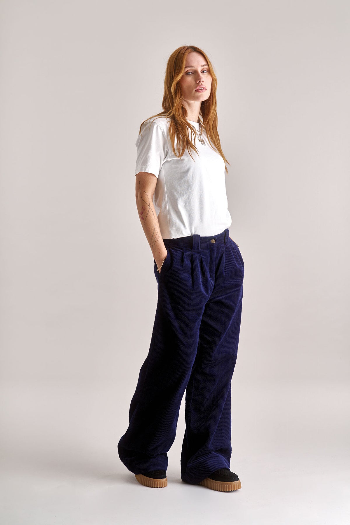 LOLA Organic Cotton Cord Trouser - Navy