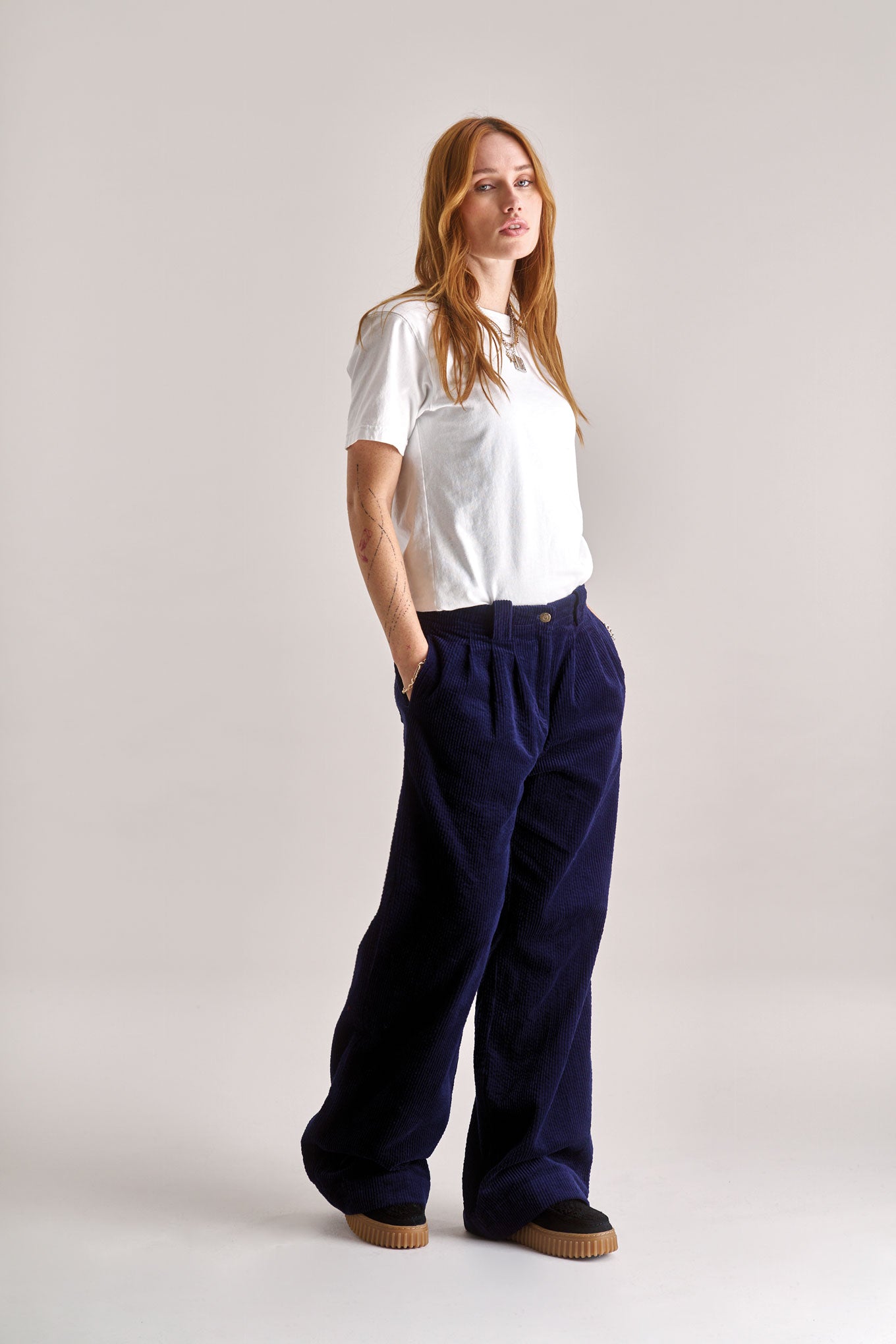 LOLA Organic Cotton Cord Trouser - Navy