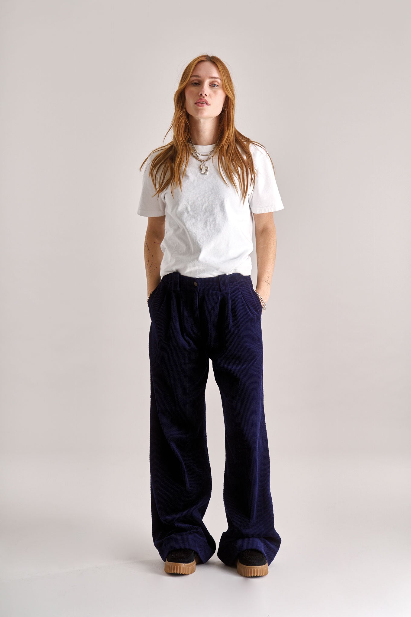 LOLA Organic Cotton Cord Trouser - Navy