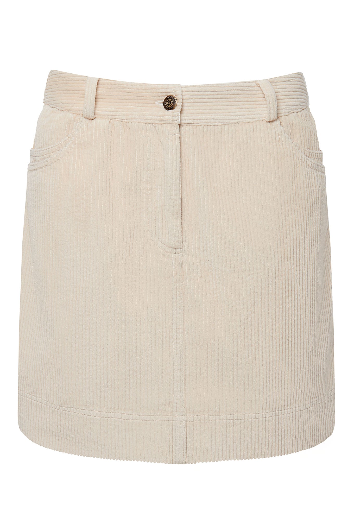 LEONI - Organic Cotton Cord Miniskirt Winter White