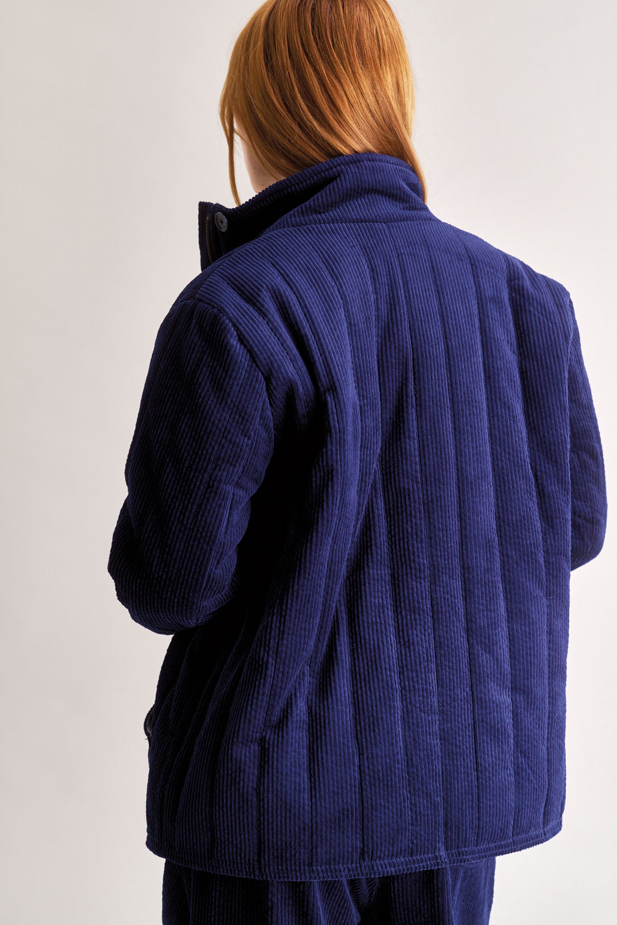 GEORGIA Organic Cotton Cord Coat - Navy