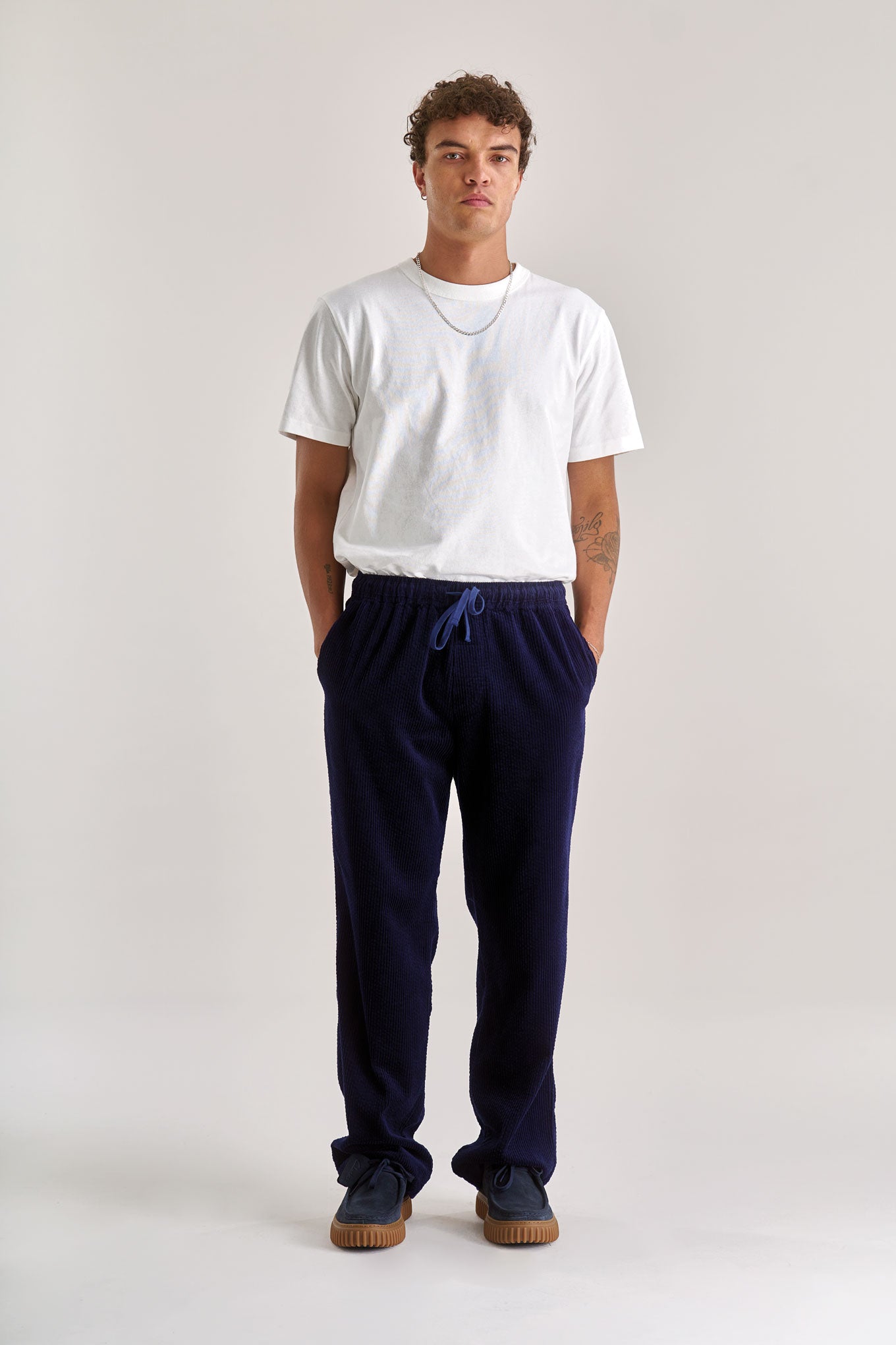LUKE Organic Cotton Cord Trouser - Navy