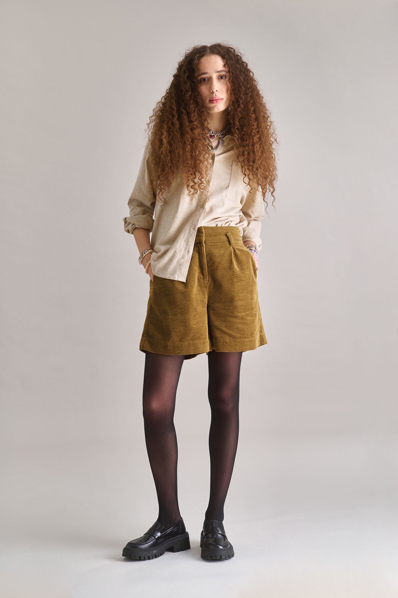 LIMA Organic Cotton Cord Short - Olive