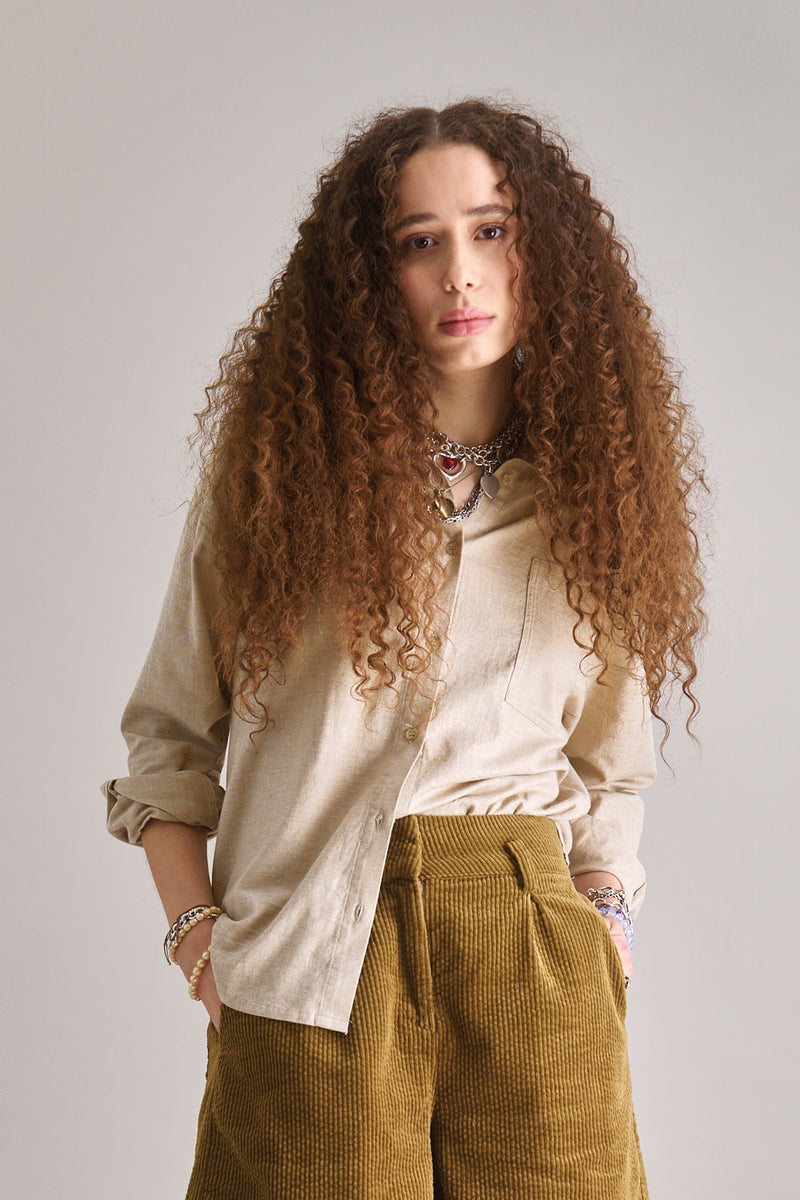 HANAKO Organic Cotton Shirt - Sand