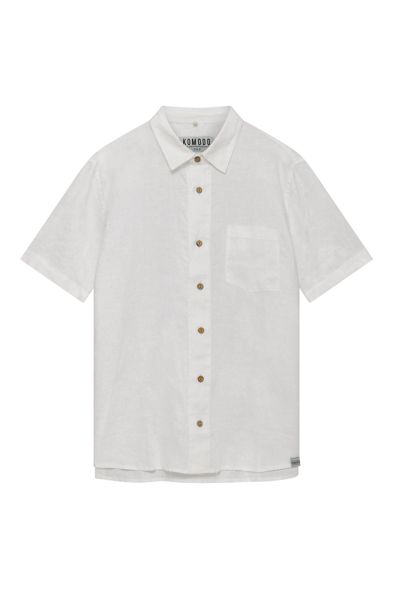 DINGWALLS - Linen Shirt White