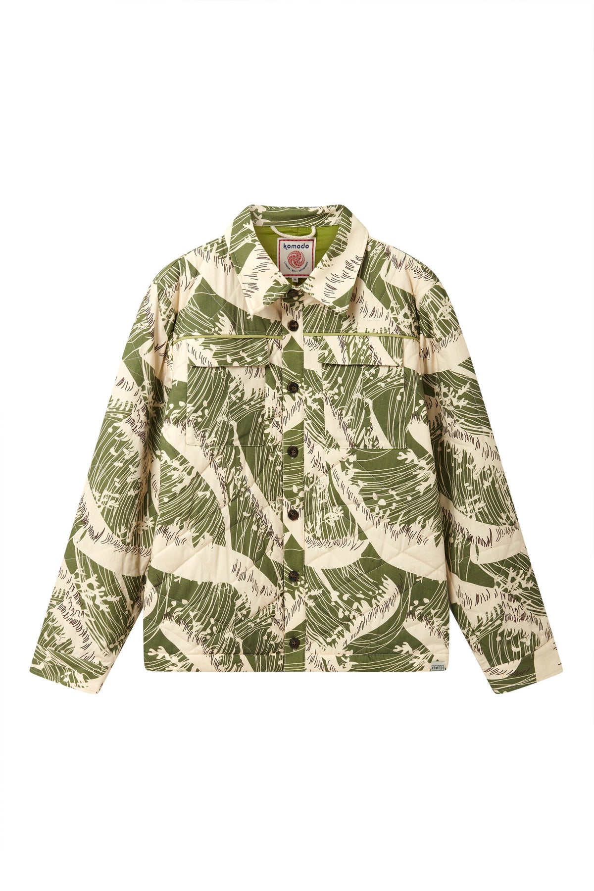 CAVIAR - Organic cotton jacket- Green wave print