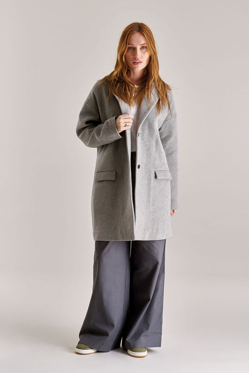 OLIVIA Recycled Wool Poly Coat - Grey