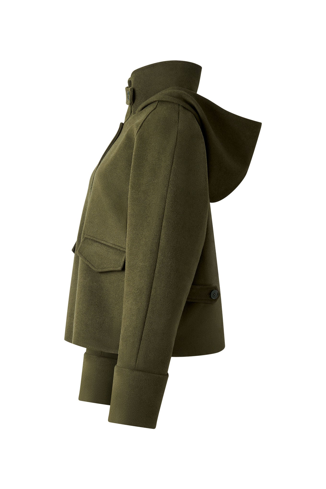 WICKER Recycled Wool Poly Coat - Olive