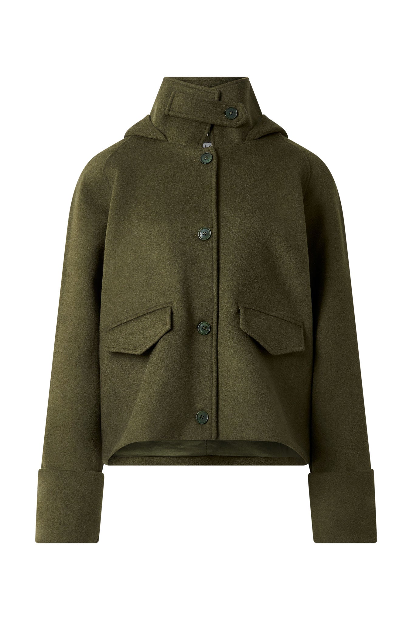 WICKER Recycled Wool Poly Coat - Olive