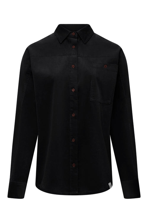 MIDNIGHT - Organic Cotton Needle Cord Shirt Black
