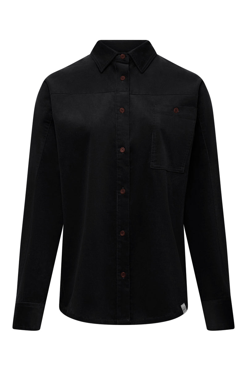 MIDNIGHT - Organic Cotton Needle Cord Shirt Black