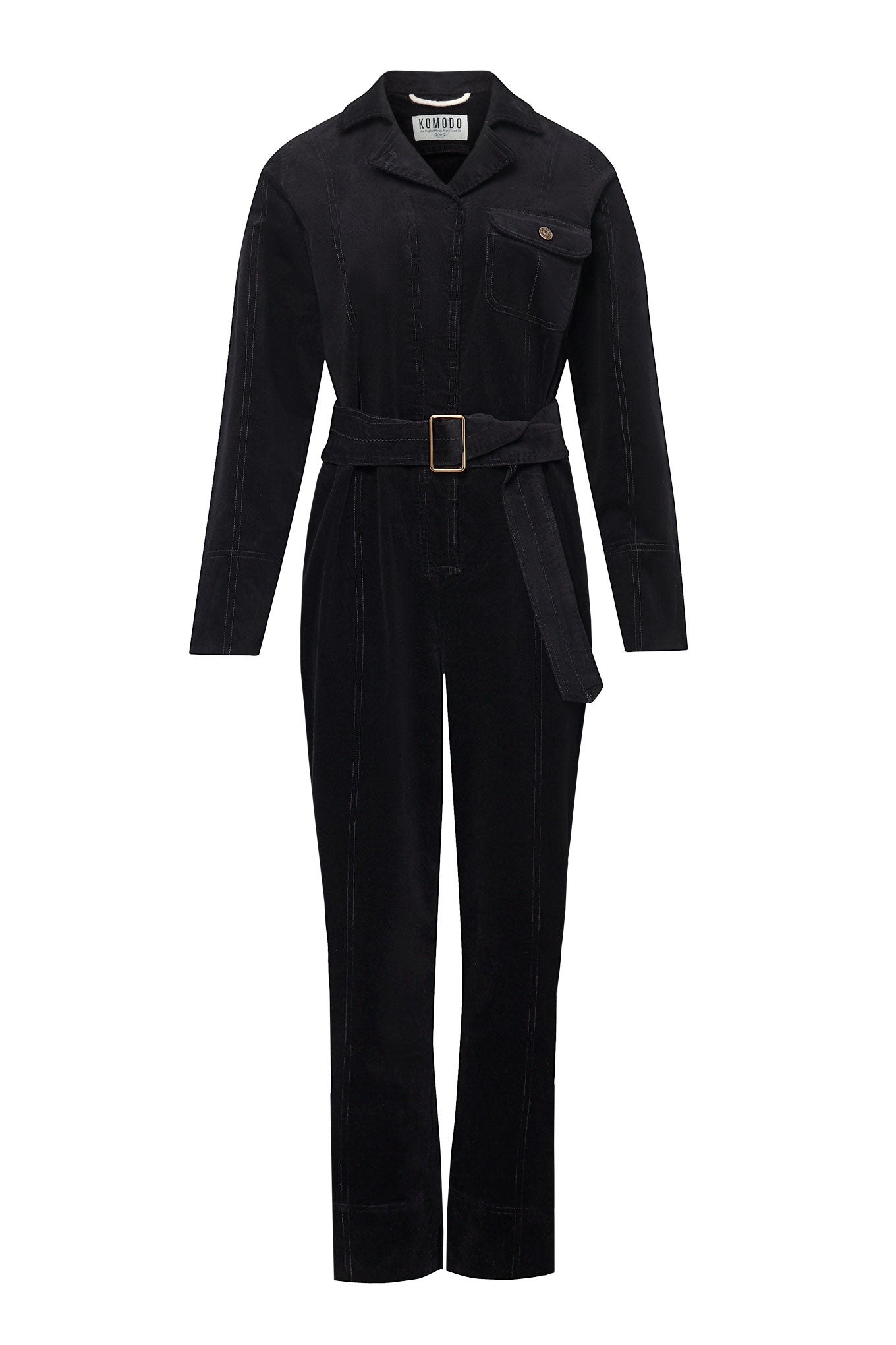 ELECTRA Organic Cotton Needle Cord Jumpsuit Black