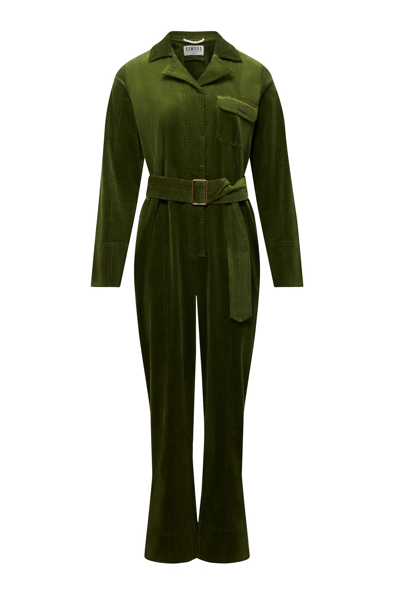 ELECTRA - Organic Cotton Needle Cord Jumpsuit Pine Green