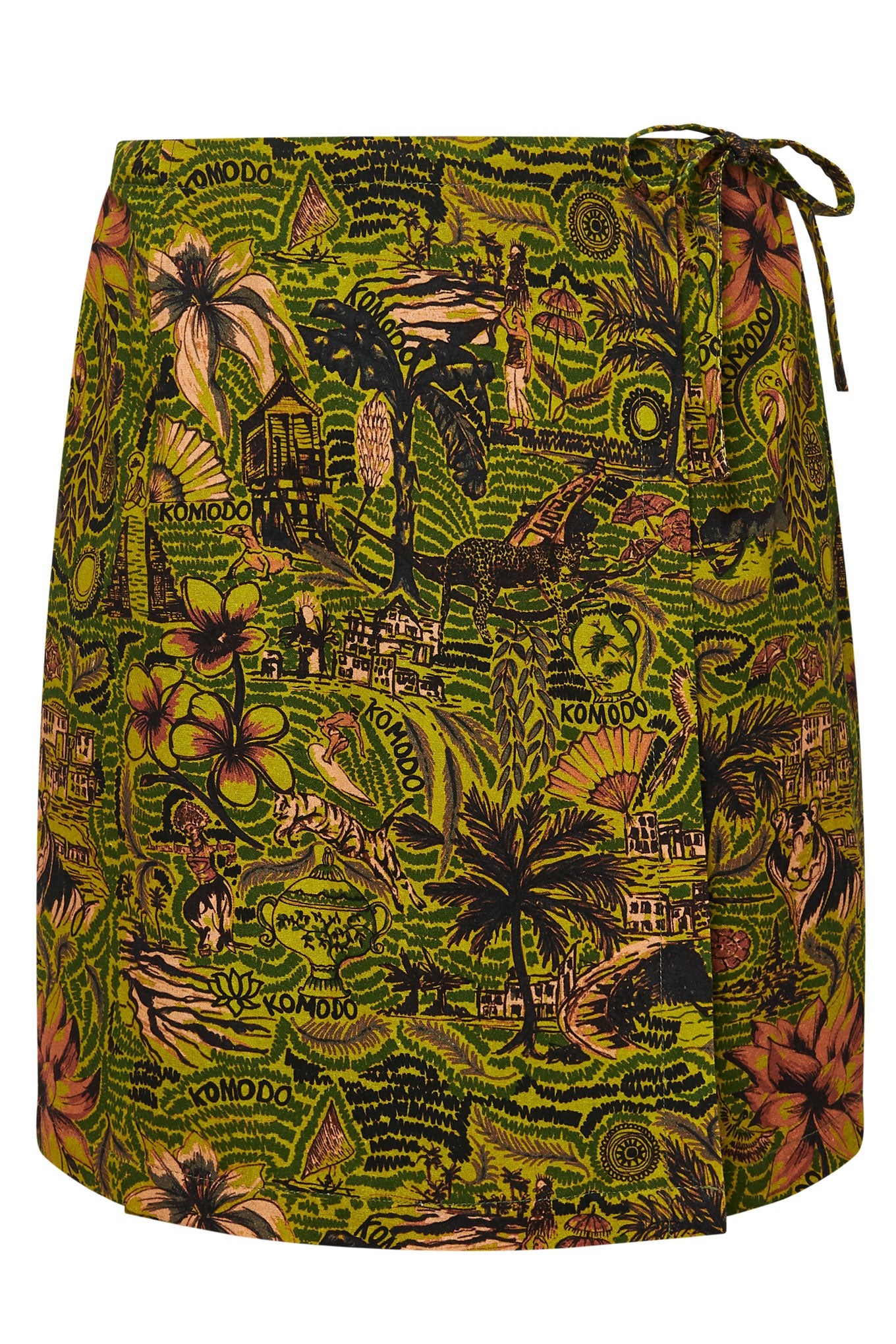 SOLSTICE - Organic Cotton Skirt Tropical Print Green