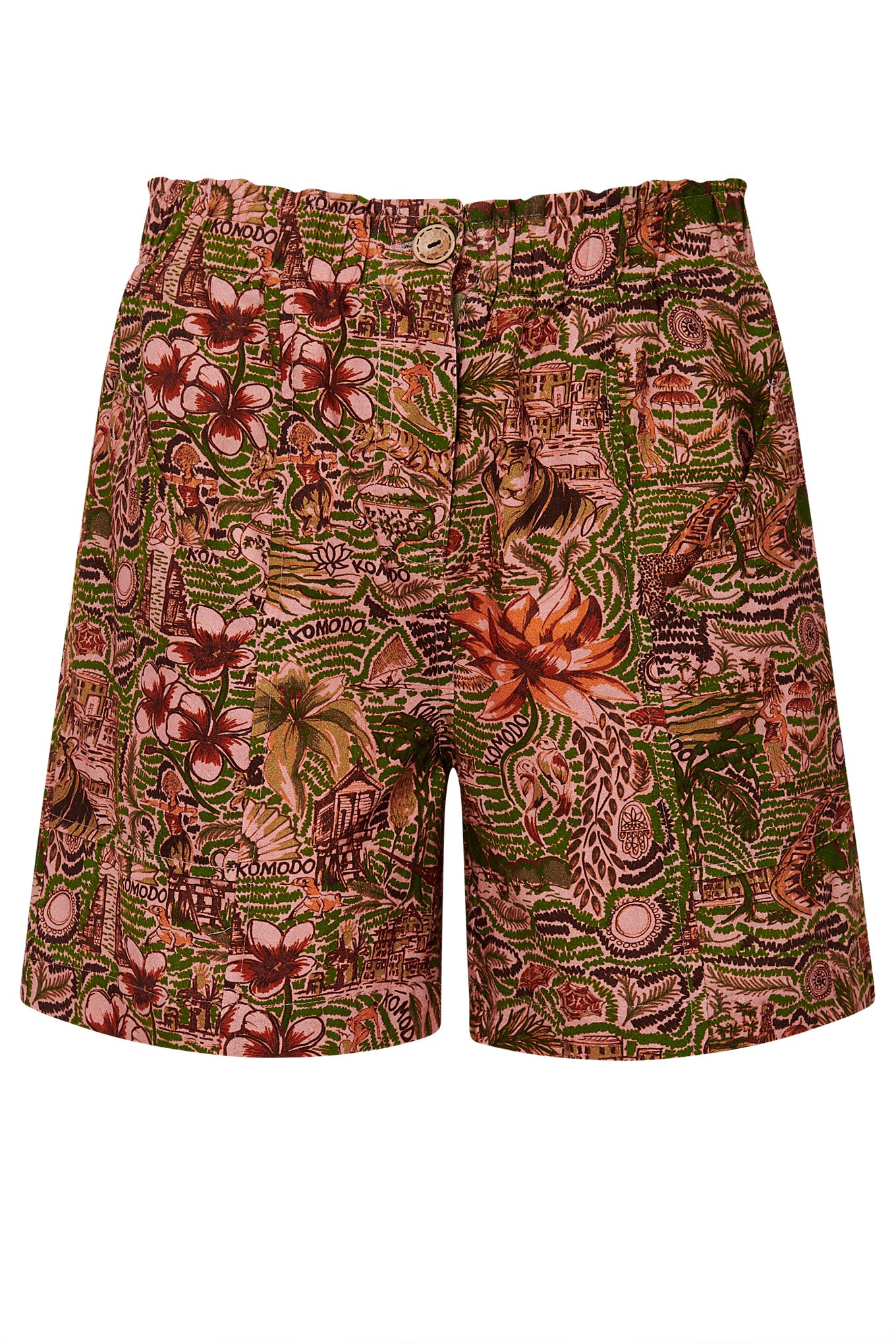 DUNE - Organic Cotton Tropical Print Pink Shorts