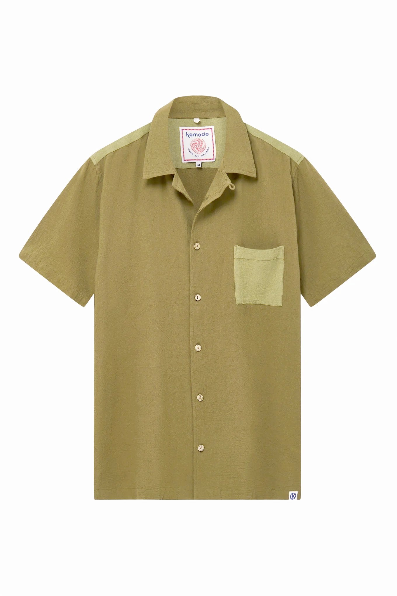 SPINDRIFT - Organic Cotton Shirt Green Patchwork