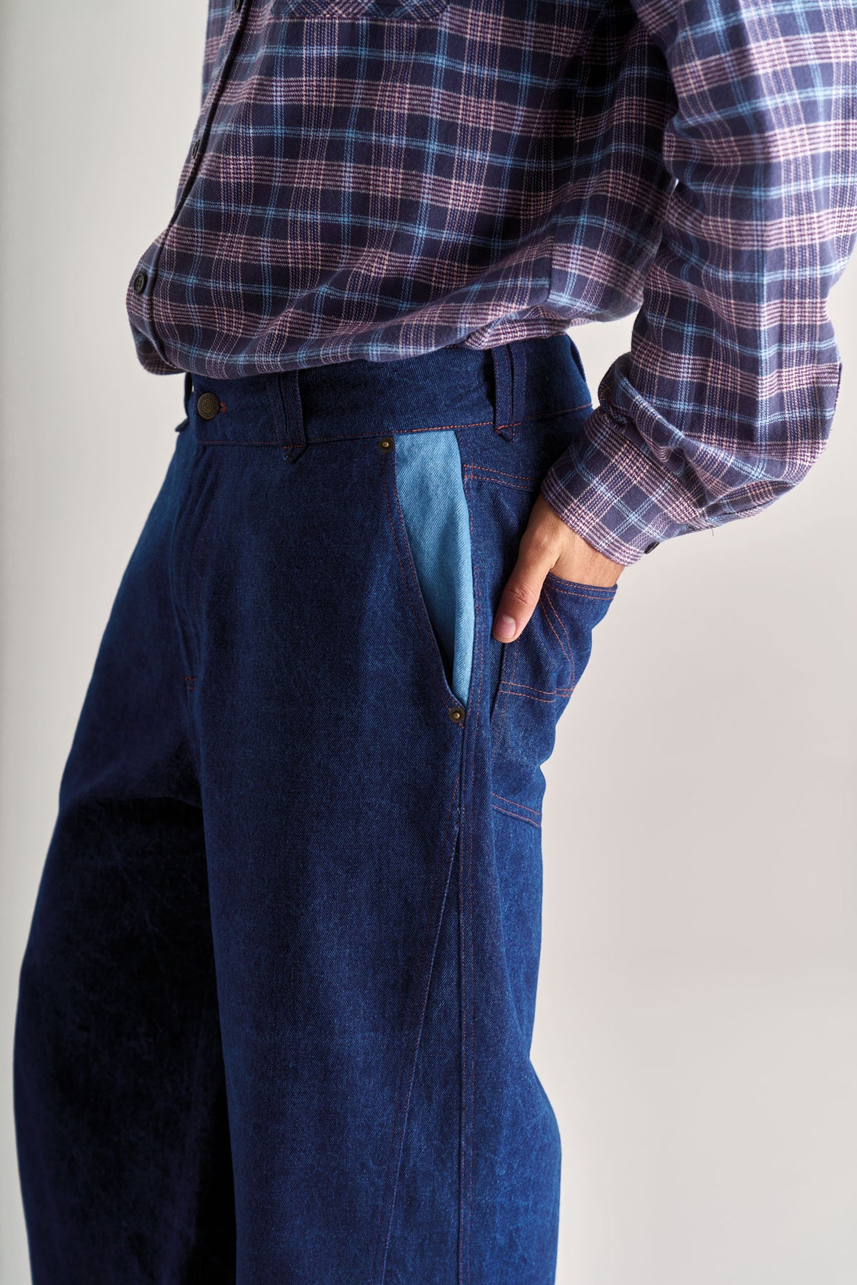 MAKULU Organic Cotton Denim Trouser - Dark Denim