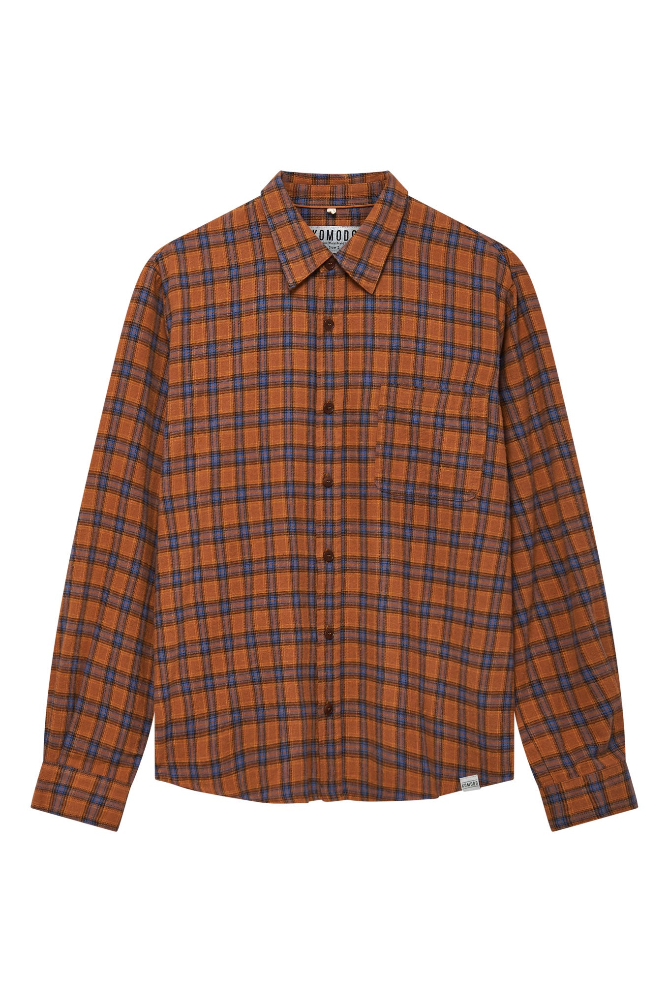 SANTI - Organic Cotton Flannel Shirt Chestnut