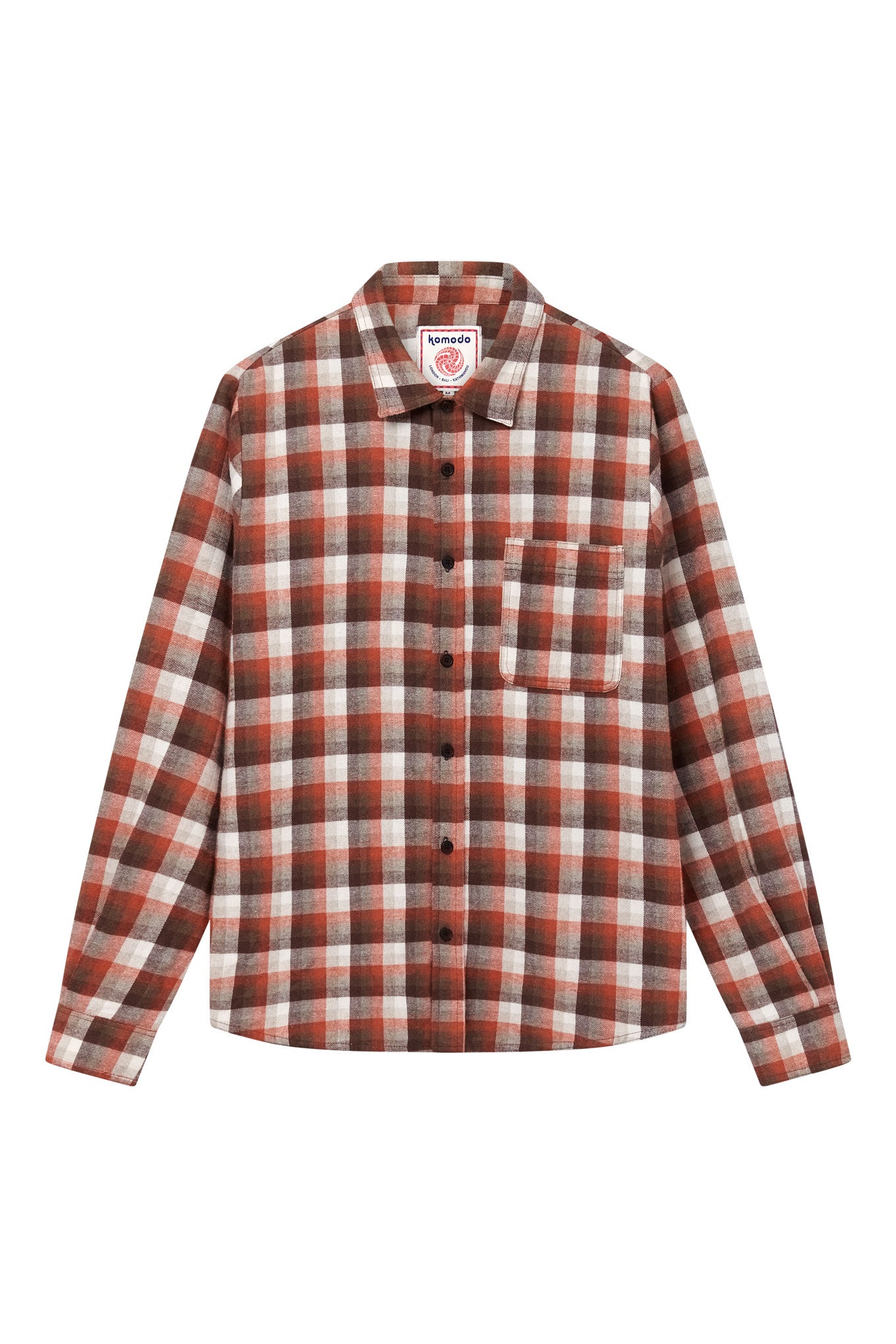 SANTI Organic Cotton Flannel Shirt - Oat Check