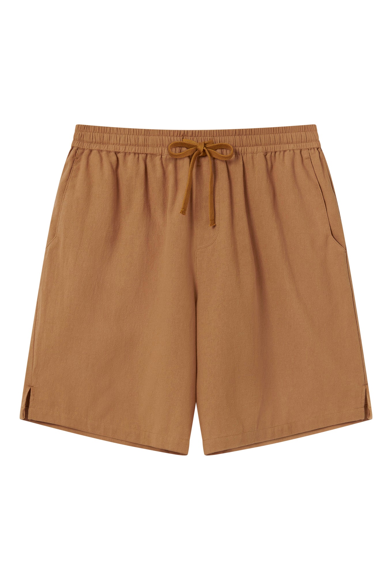 JERRY - Organic Cotton Blend Terry Shorts - Tan