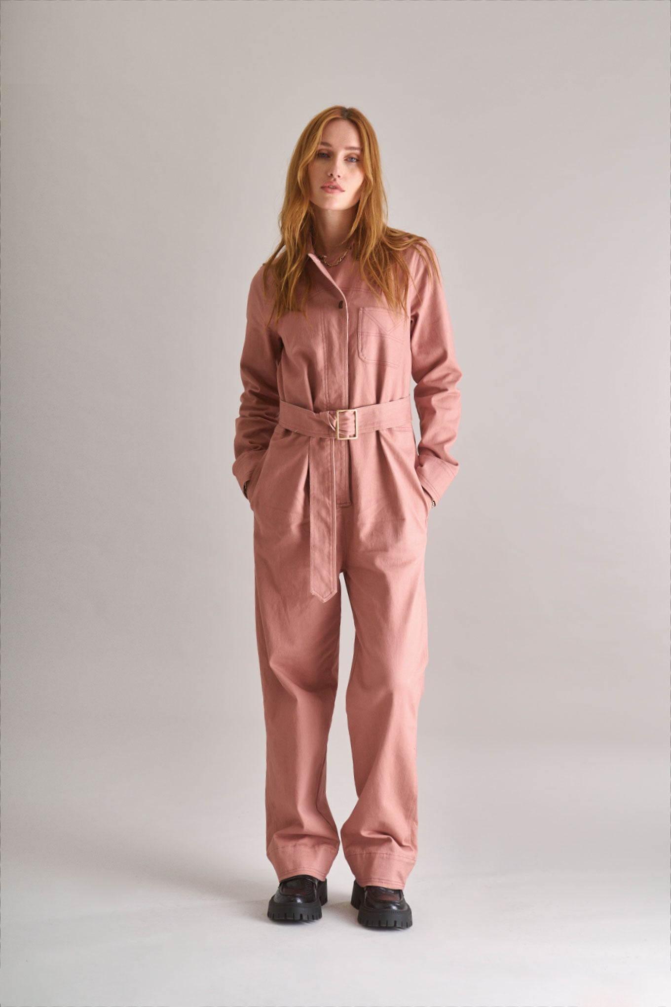 LYON Organic Cotton Jumpsuit - Dusty Pink