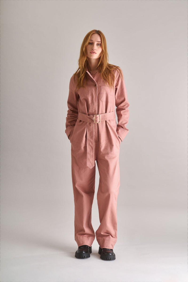 LYON Organic Cotton Jumpsuit - Dusty Pink