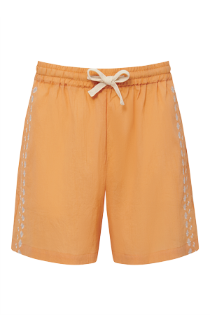 LEAH - Organic Cotton Embroidery Shorts Cantaloupe