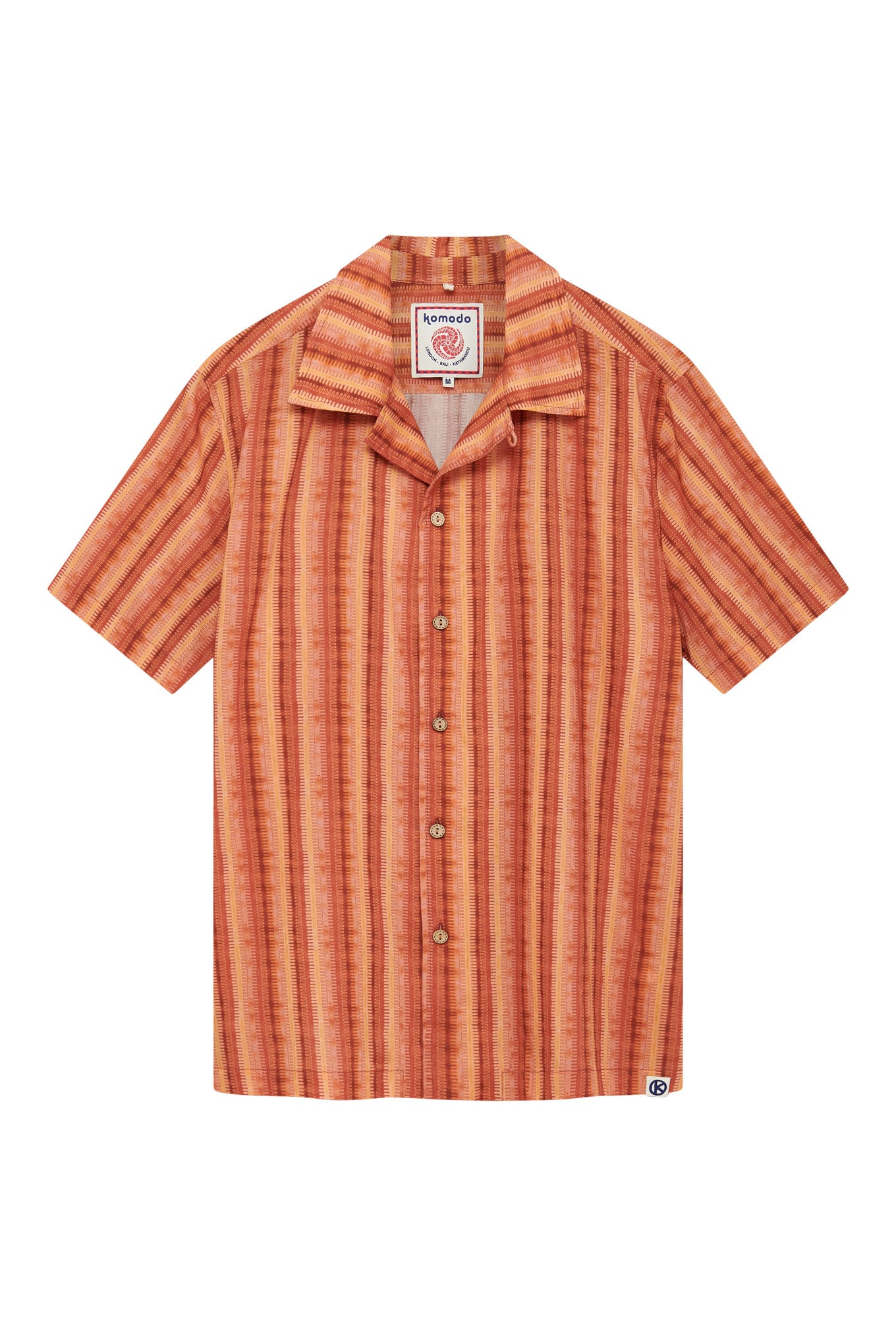 SPINDRIFT - Organic Cotton Shirt Weave Stripe Peach