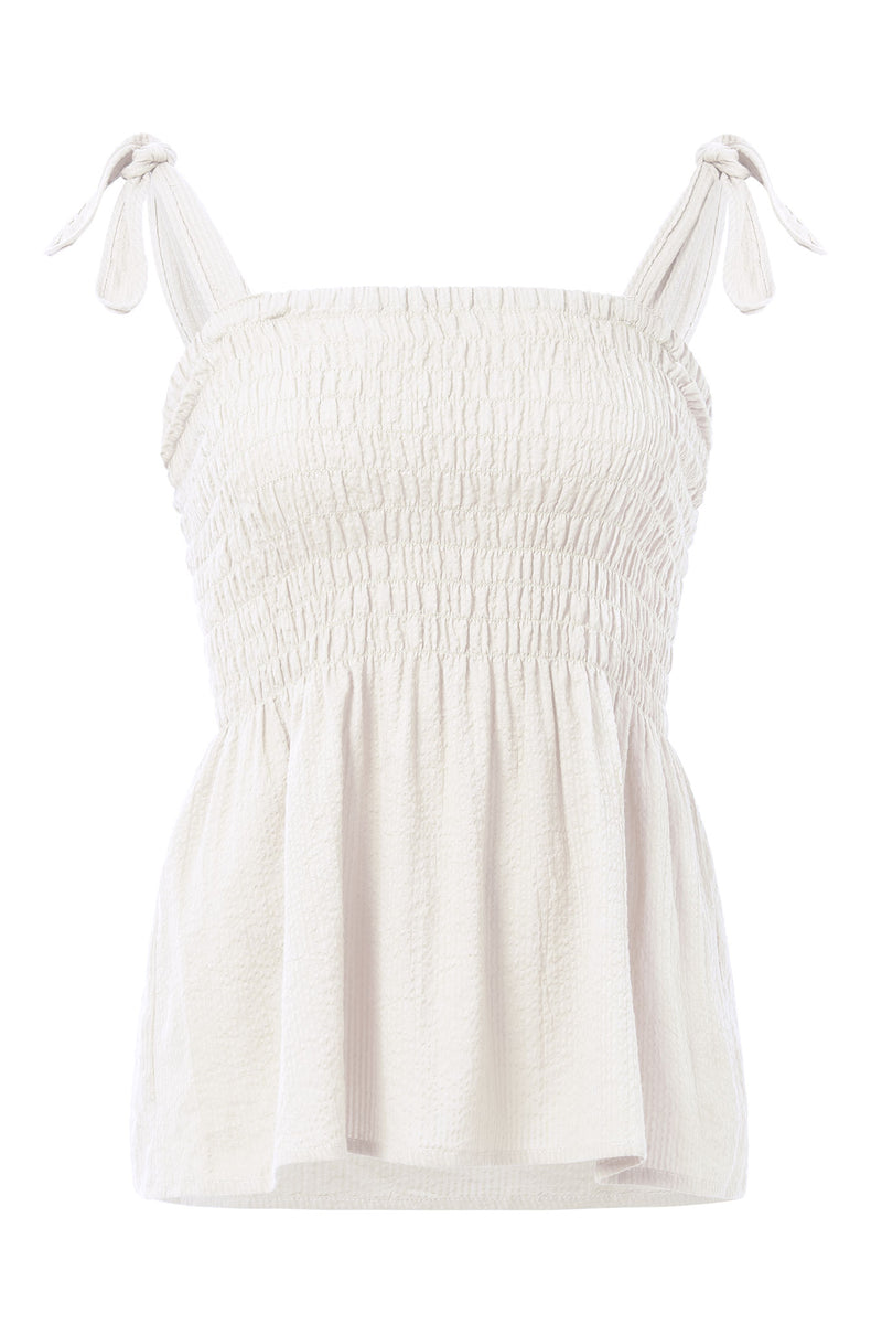 GAIA - Organic Cotton Seersucker Vest - Natural