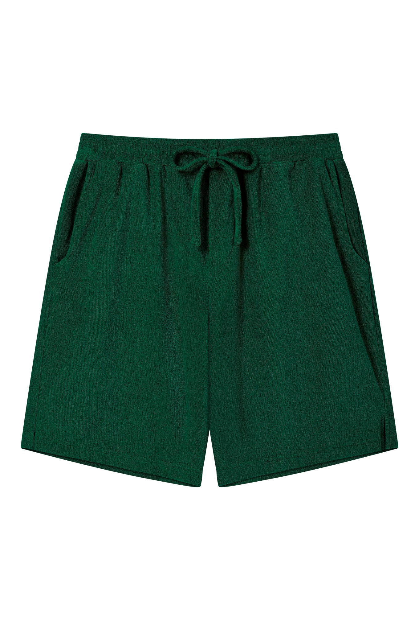 JERRY - Organic Cotton Blend Terry Shorts - Jungle Green