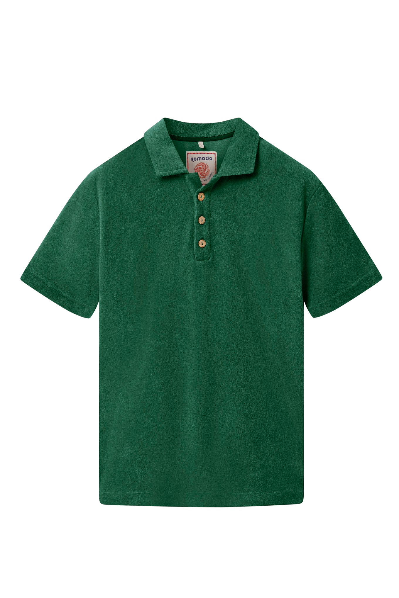 OLLIE - Organic Cotton Blend Terry Polo - Jungle Green