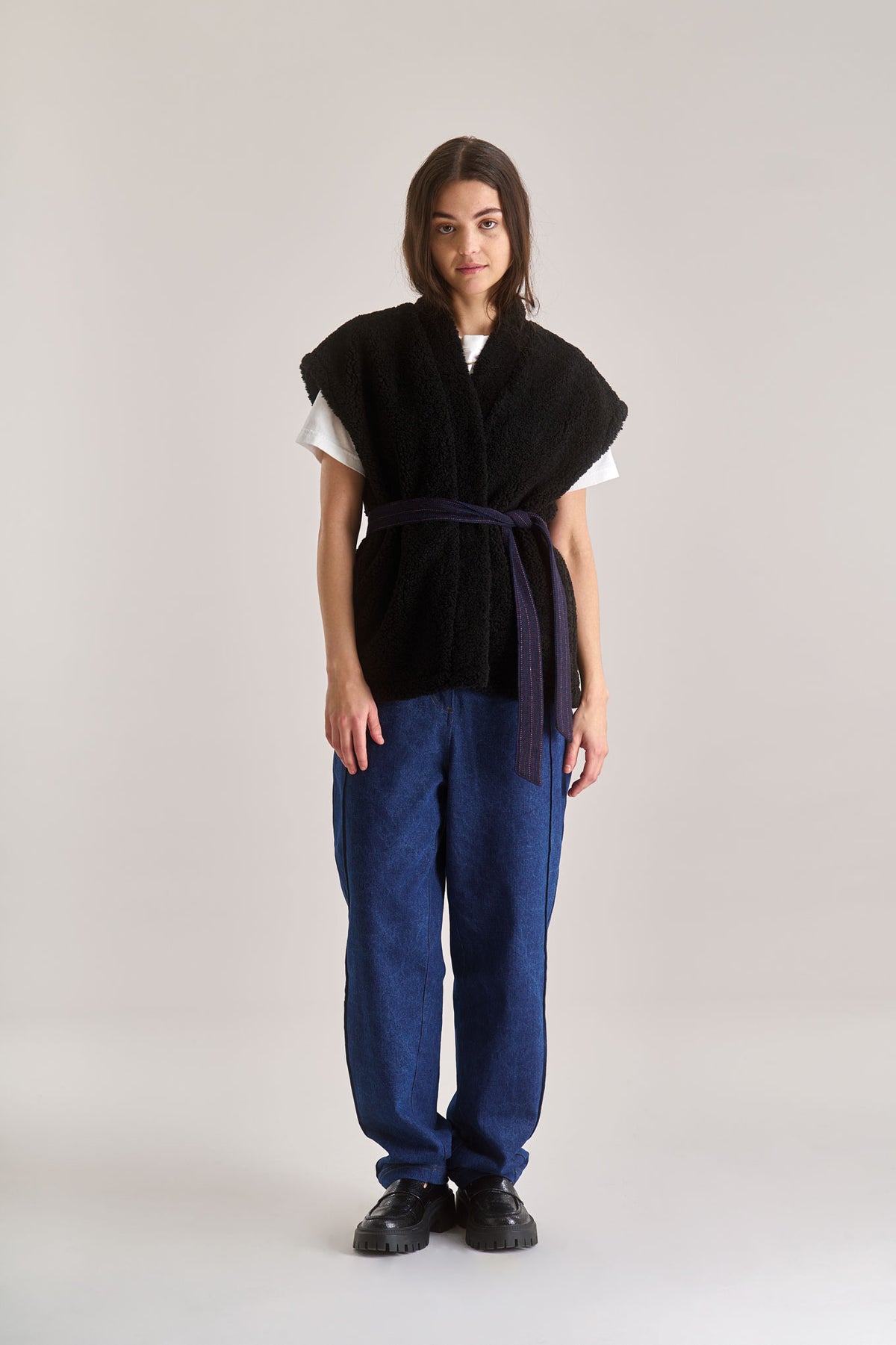 GEORGIE Reversible Recycled Fleece Gilet - Black