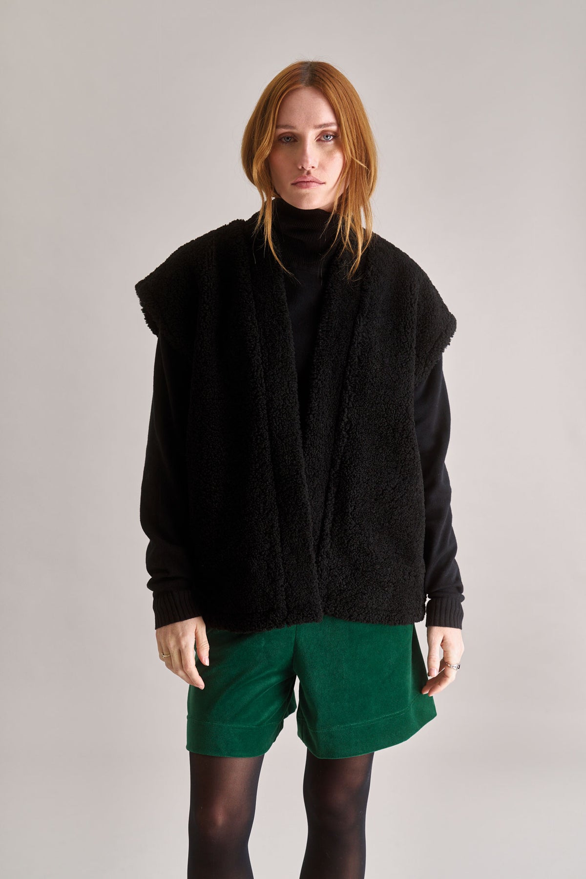 GEORGIE Reversible Recycled Fleece Gilet - Black